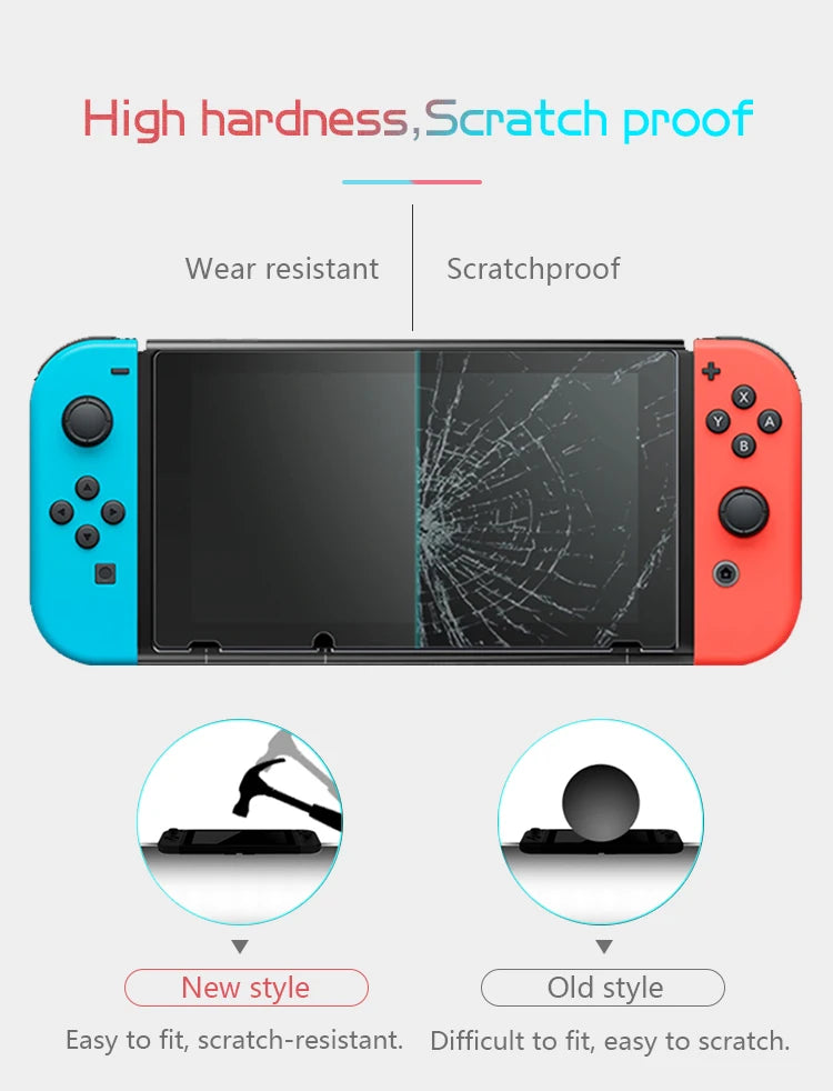 HD Tempered Glass for Nintendo Switch Screen Protector Compatible Nintendo Switch Clear Transparent 9H Protective Film