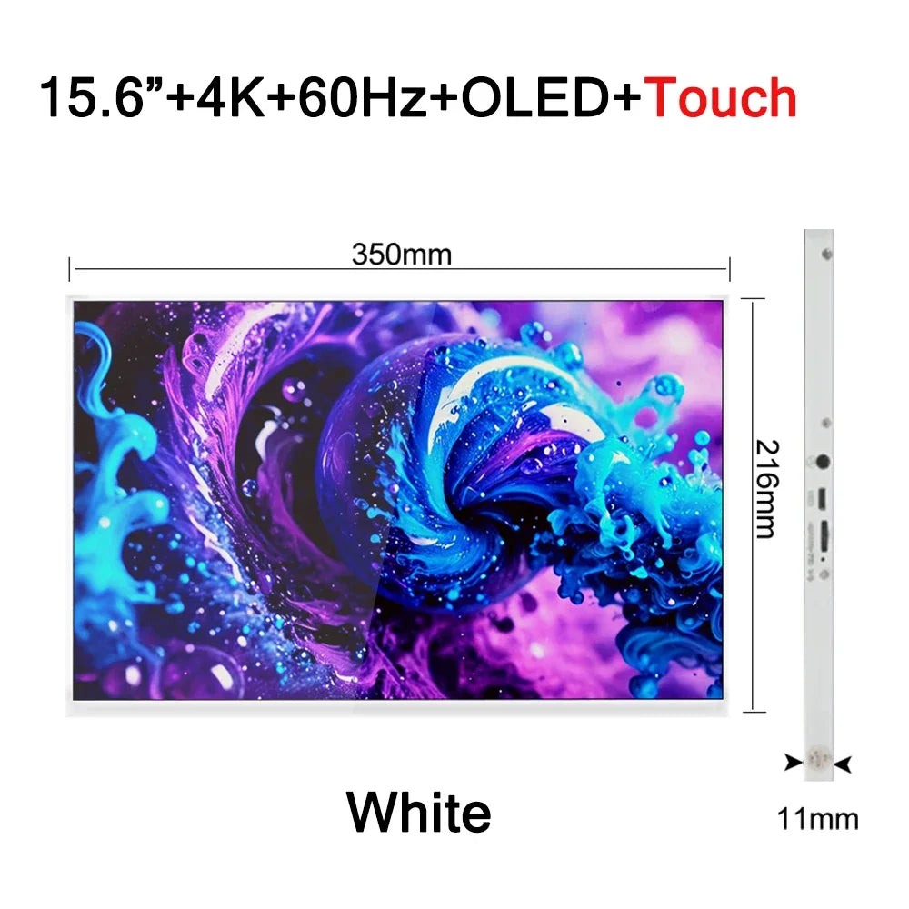 15.6 Inch 4K AMOLED Touch Screen Portable Monitor 3840*2160P 400Nit HDR 100000:1 1MS Gaming Display For PC Laptop Phone PS5 Xbox