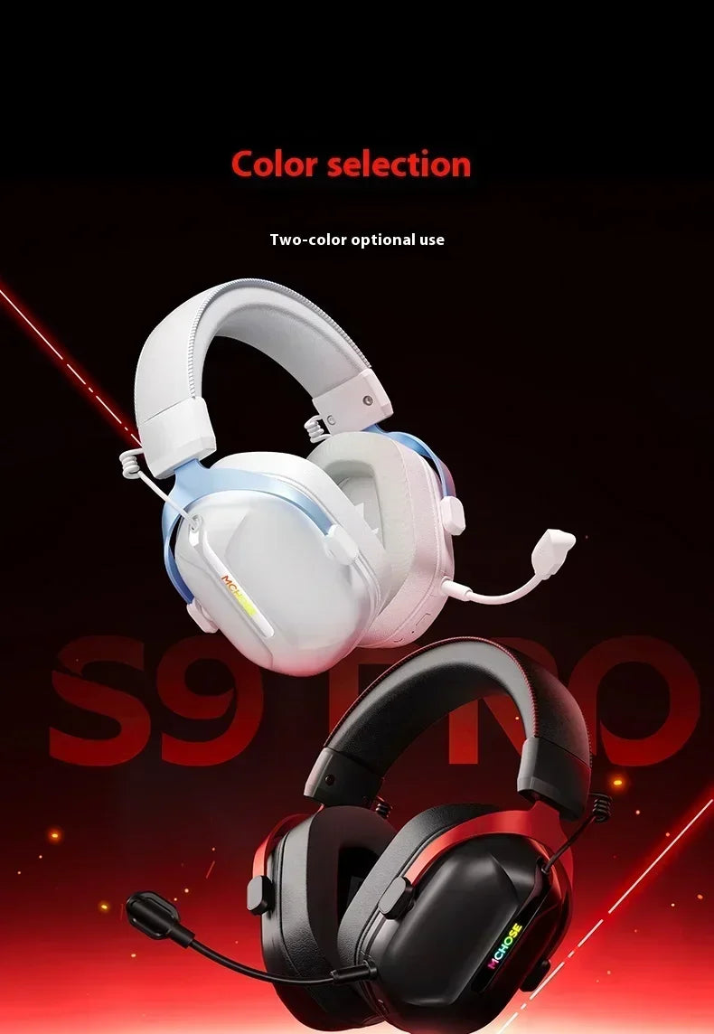 MCHOSE S9 Pro E-sport Gaming Headphone 3-mode Wireless Aluminum Alloy AI Noise Reduction Gaming Headset Gaming Accessory Custom
