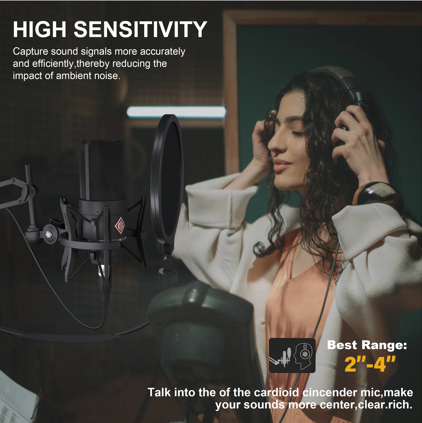 TLM-103 XLR Condenser Microphone, Professional Cardioid Studio Mic for Recording, Podcasting, Voice Over, Streaming, Home Studio