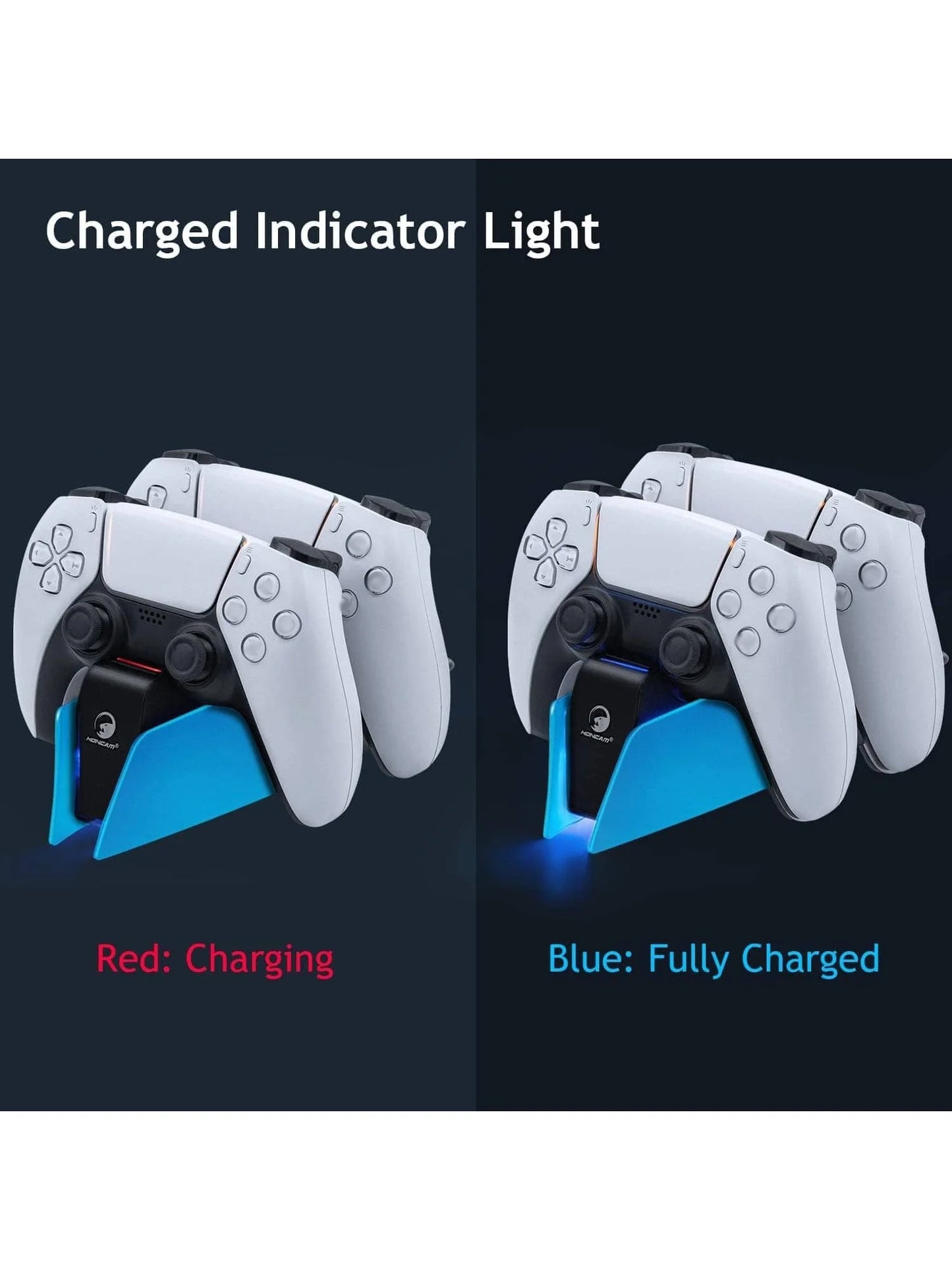 Controller Charging Station with Dual Fast Charger Dock for PS5 DualSense Wireless Controller with LED Charging Indicators