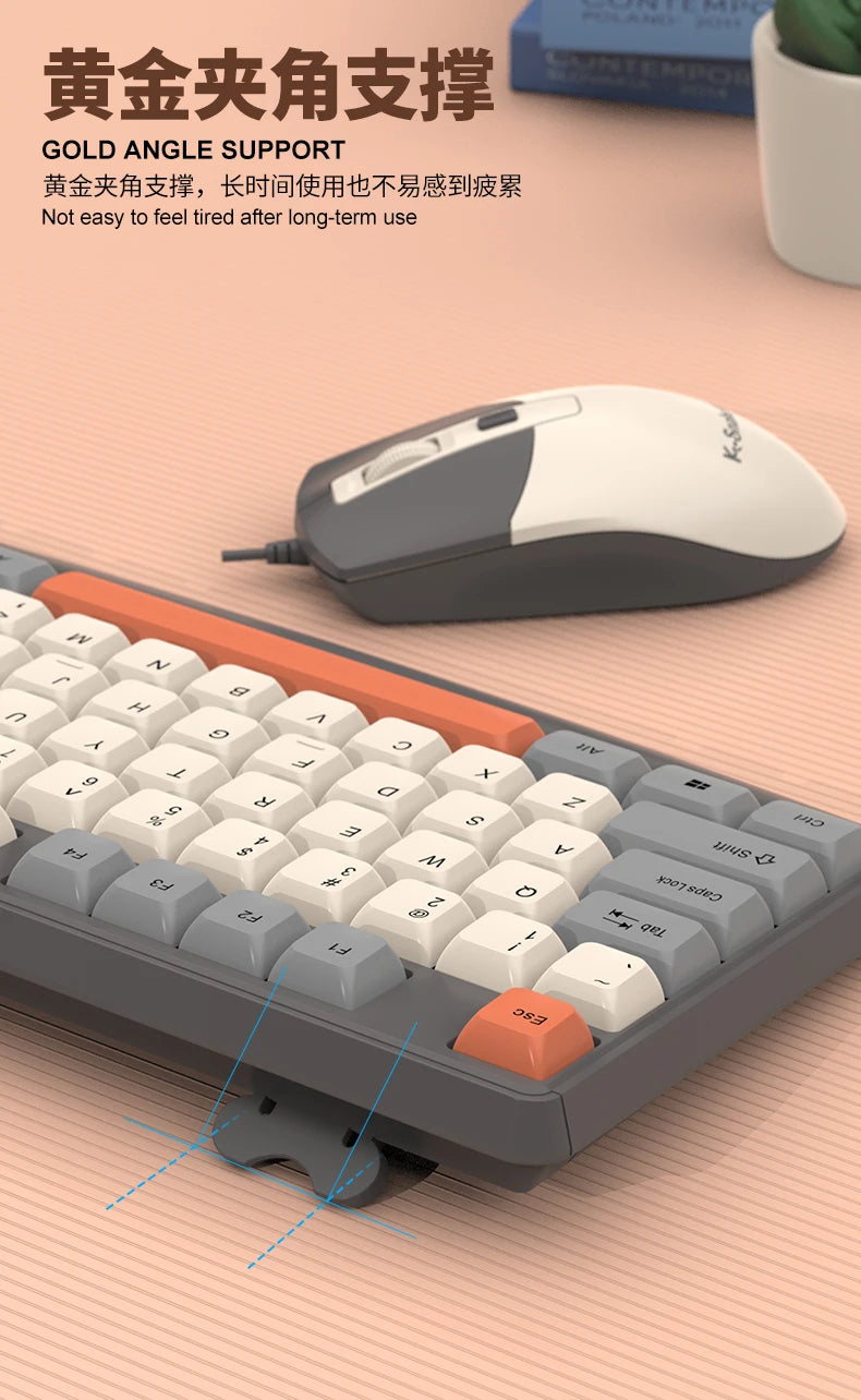 K-snake KM300 Wired Keyboard and Mouse Set USB Ergonomic Desktop Laptop Keyboard and Mouse Home Office