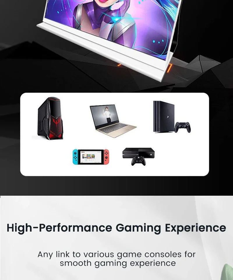 15.6 Inch 4K AMOLED Touch Screen Portable Monitor 3840*2160P 400Nit HDR 100000:1 1MS Gaming Display For PC Laptop Phone PS5 Xbox