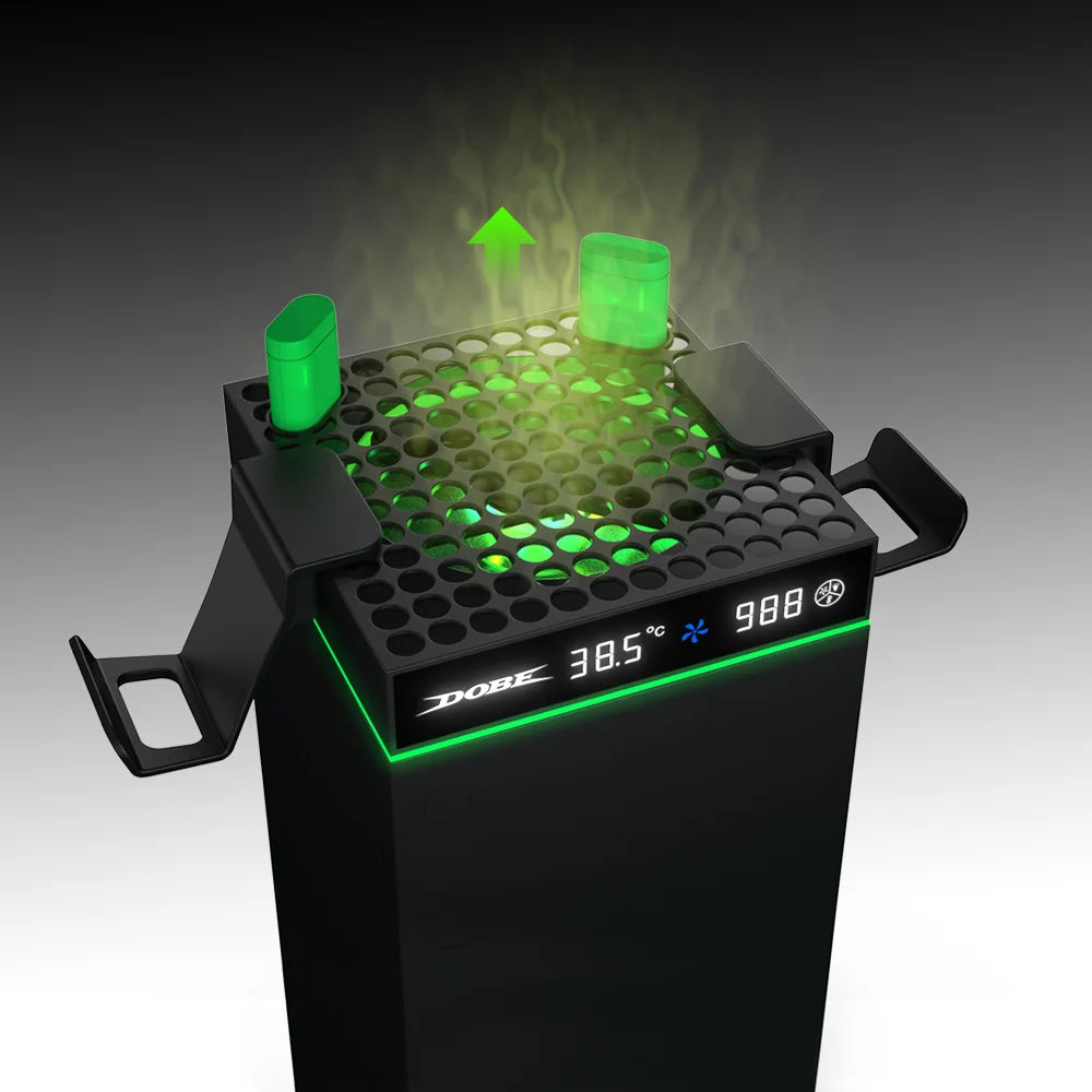 Cooling Fan for Xbox Series S/X With Daul Battey RGB Led Intelligent high-speed temperature control fan For Xbox Series X