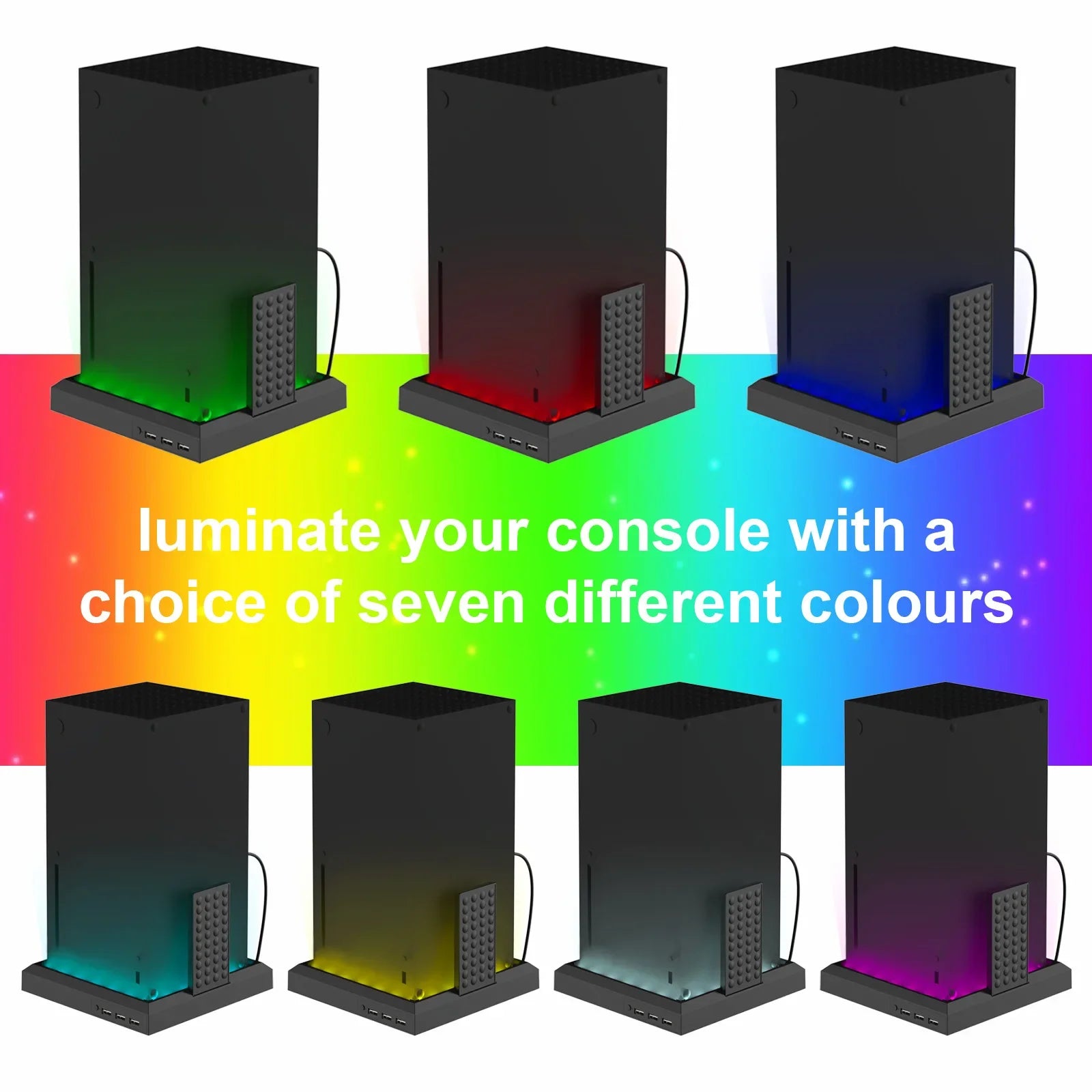 RGB Light Stand Station for Xbox Series X/S Console With 3 Ports USB Hub Colorful LED Base For Xbox Series X/S Game Accessories
