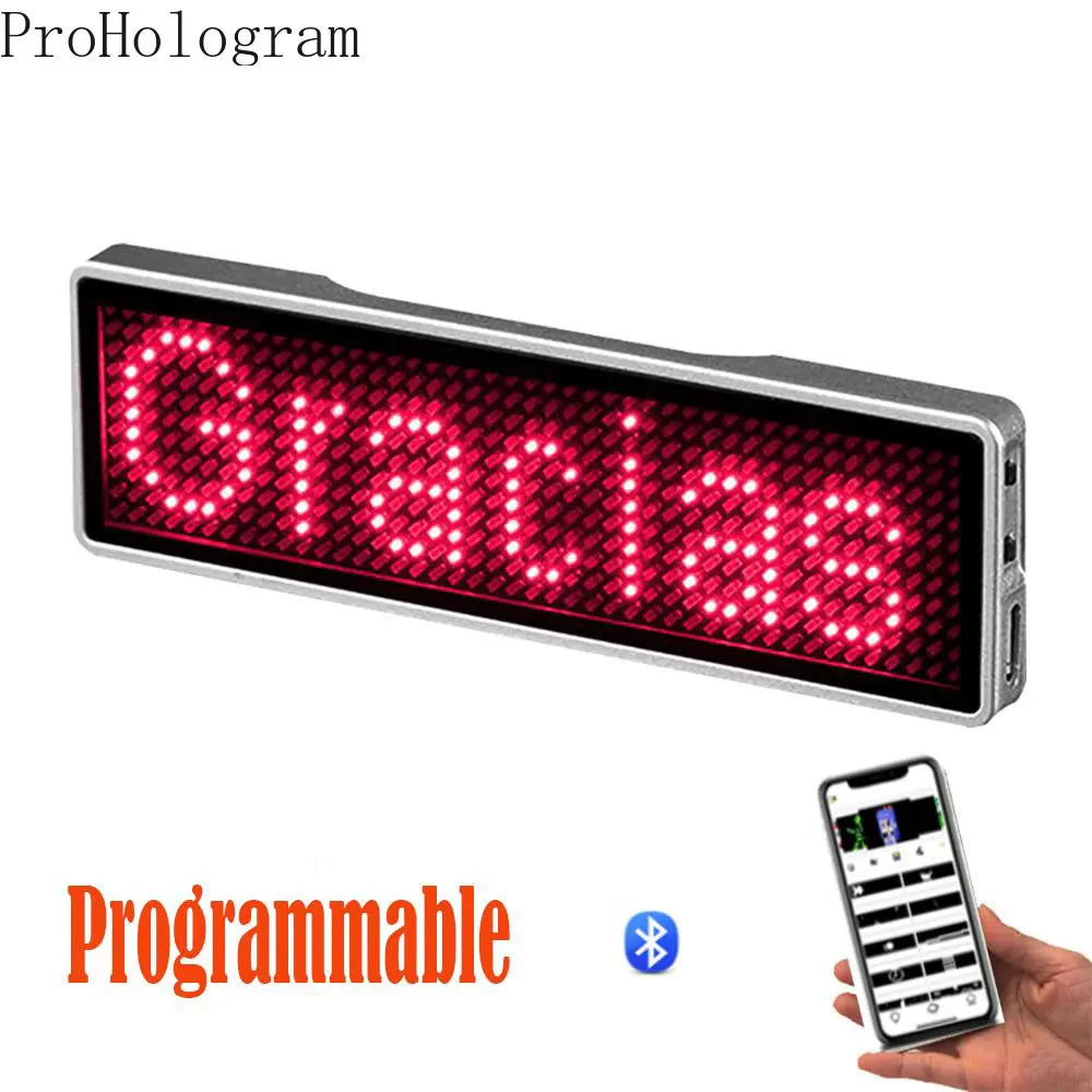 LED Name Badge Multi-color LED Display DIY Programmable Scrolling Message Light Board Mobile Control Text Message Light Board