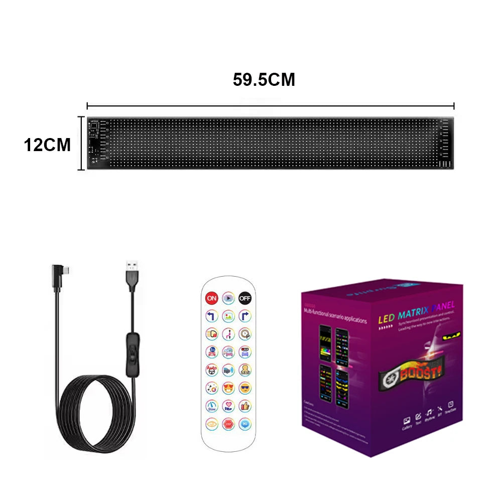 LED AD Display Pixel Devil Eye Message Panel Screen Scrolling Sign Board Ultra thin Soft Flexible Advertising Light Car Display