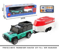 Mini Rc Car Trasped 1:64 Scale Alloy 5-Channel Electric Remote Control Desktop Vehicle With Trailer Premium Small Toy