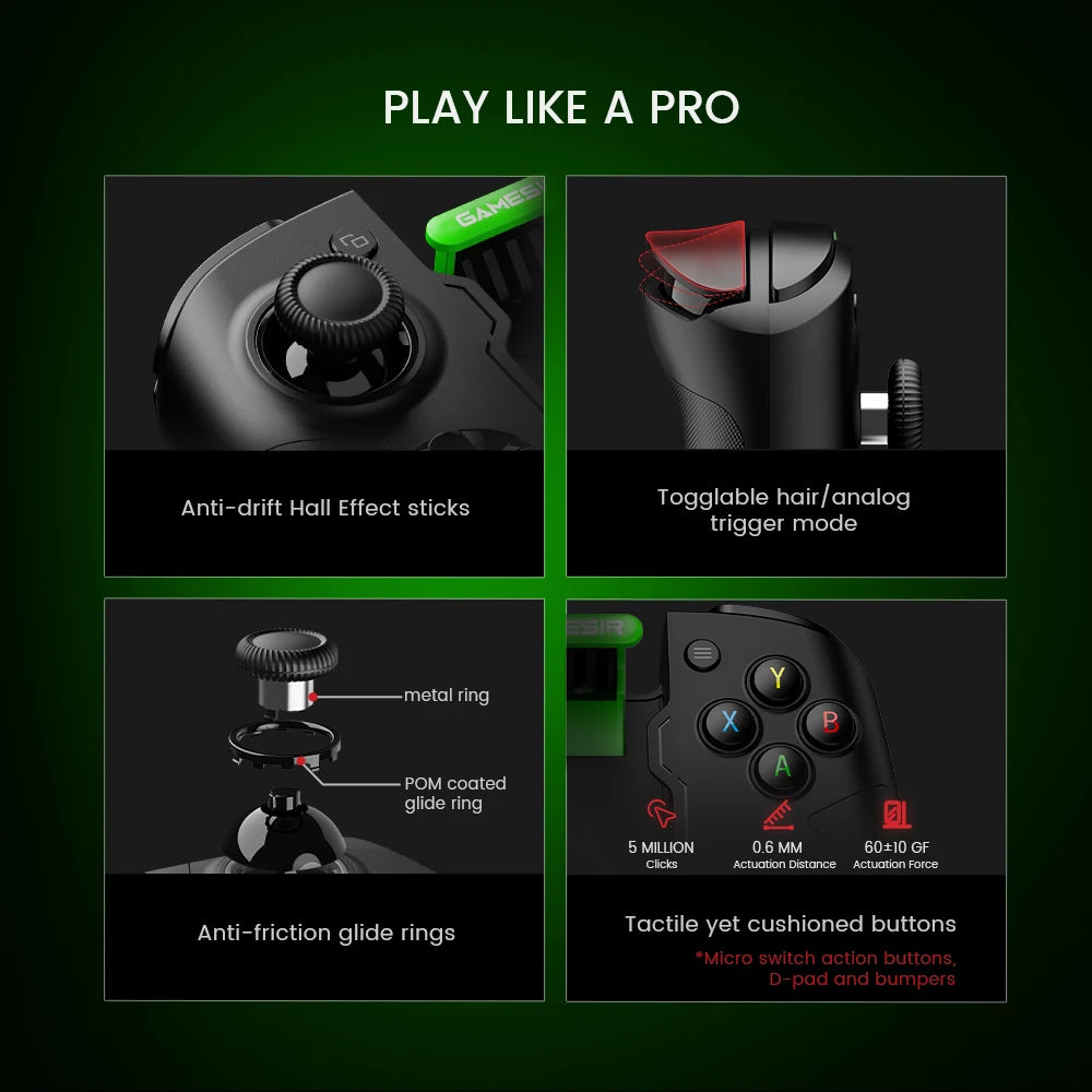 Gamesir X4 Aileron X4A XBOX Controller Wireless Mobile Gaming Controller for Android PC Bluetooth Hall Effect Joysticks Portable