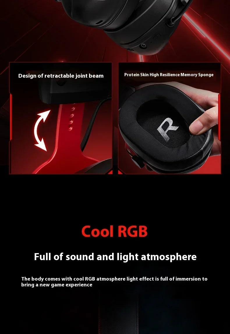 MCHOSE S9 Pro E-sport Gaming Headphone 3-mode Wireless Aluminum Alloy AI Noise Reduction Gaming Headset Gaming Accessory Custom